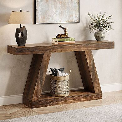 Farmhouse Console Table with Storage for Entryway, Hallway, or Living Room