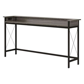 Narrow Sofa Table with USB and Electrical Outlets for Living Room or Home Office