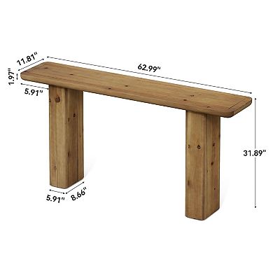 Modern Rustic Console Table Solid Wood Narrow Entryway or Living Room Table