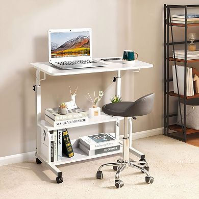 Compact Computer Desk with Adjustable Height, USB Ports and Power Outlet, Study Desk