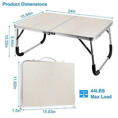 Foldable Laptop Desk Bed Table Aluminum Adjustable Tray for Sofa Couch Work