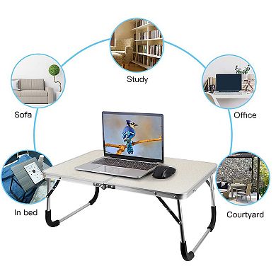 Foldable Laptop Desk Bed Table Aluminum Adjustable Tray for Sofa Couch Work