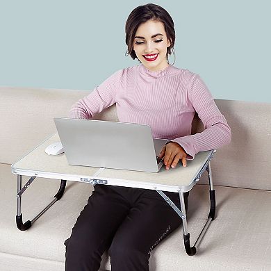 Foldable Laptop Desk Bed Table Aluminum Adjustable Tray for Sofa Couch Work