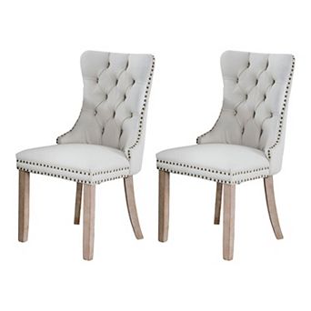 Velvet Tufted Dining Chair Set of 2 with Padded Seat Kitchen Dining Seating