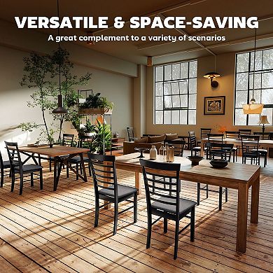 Farmhouse Dining Chairs Set of 2 Upholstered Seat Rubber Wood Frame