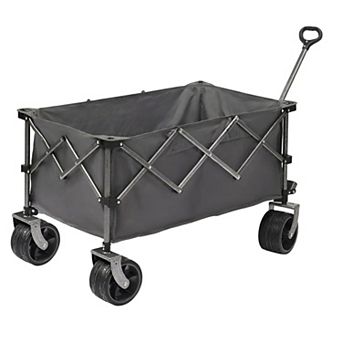 Foldable Utility Wagon Cart Rotating Wheels