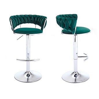 Set of 2 Fabric Swivel Accent Chair Metal Base Modern Vanity Desk Chair