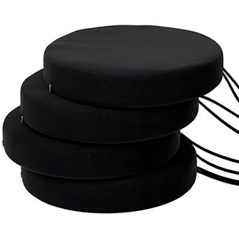 Bistro Chair Cushions Set of 4 Round Seat Pads with Tie Straps and Removable Covers