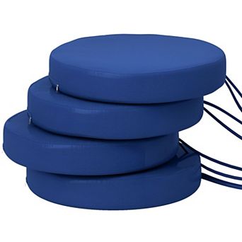 Bistro Chair Cushions Set of 4 Round Seat Pads with Tie Straps and Removable Covers