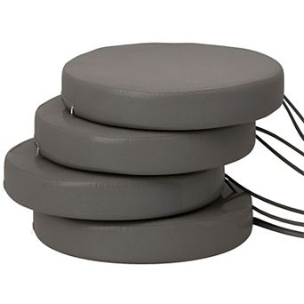 Bistro Chair Cushions Set of 4 Round Seat Pads with Tie Straps and Removable Covers