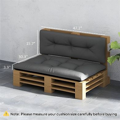 Tufted Patio Cushion Set with Seat and Back Cushions Comfortable Support