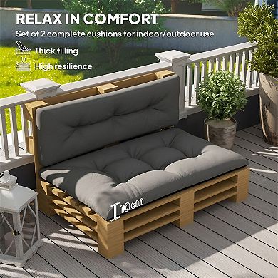 Tufted Patio Cushion Set with Seat and Back Cushions Comfortable Support