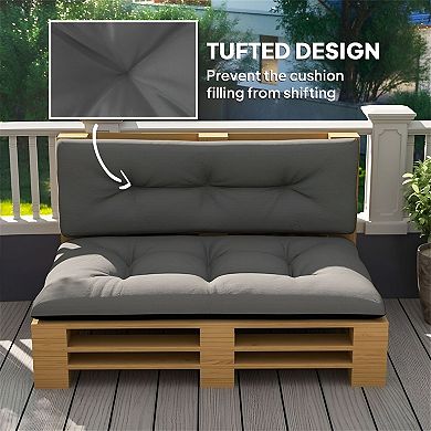 Tufted Patio Cushion Set with Seat and Back Cushions Comfortable Support