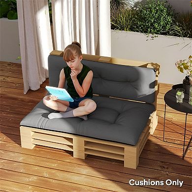 Tufted Patio Cushion Set with Seat and Back Cushions Comfortable Support