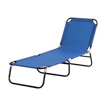 Folding Chaise Lounge Chair Set of 2, Lightweight Outdoor Recliners with 5 Position Backrest