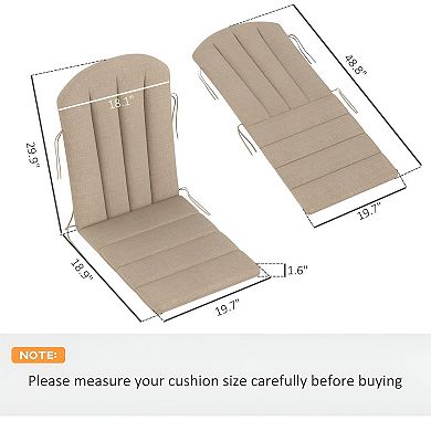 Adirondack Chair Cushion Set with Seat and Back Cushions Strap Secured