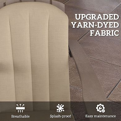 Adirondack Chair Cushion Set with Seat and Back Cushions Strap Secured