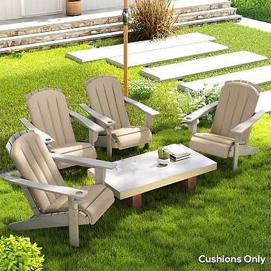 Adirondack Chair Cushion Set with Seat and Back Cushions Strap Secured