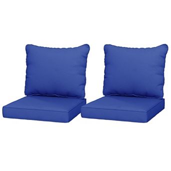 4 pc Patio Chair Cushion Set with Seat and Back Cushions for Outdoor Furniture