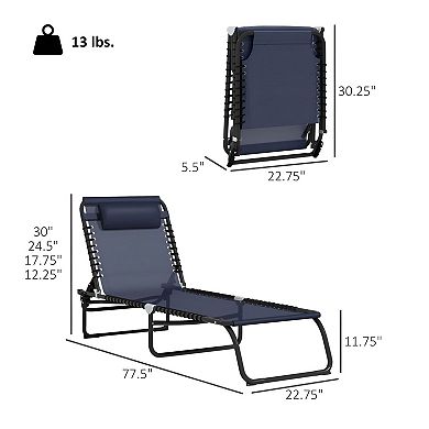 Lightweight Folding Lounge Chair for Patio Hiking Poolside Relaxation