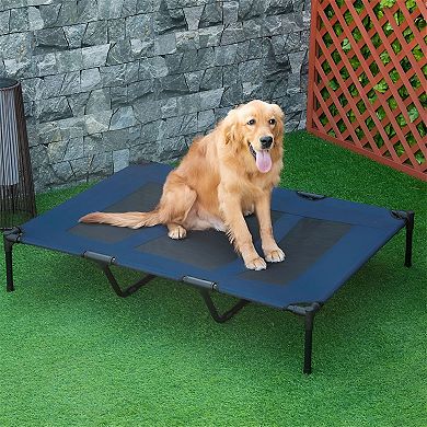 Portable Elevated Pet Bed for Large Dogs with Oxford Fabric and Mesh
