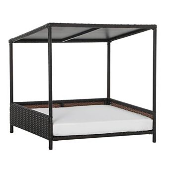 Modern Dog Bed with Cushion and Roof for Small to Medium Pets