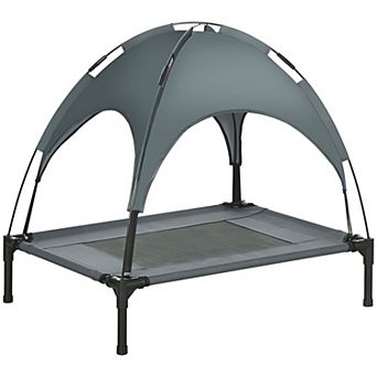 Medium Dog Bed with Steel Frame and Canopy for Outdoor Comfort
