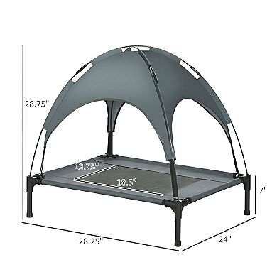 Medium Dog Bed with Steel Frame and Canopy for Outdoor Comfort