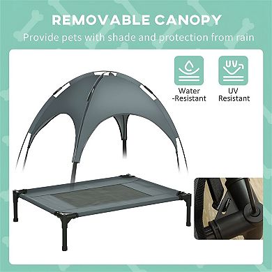 Medium Dog Bed with Steel Frame and Canopy for Outdoor Comfort