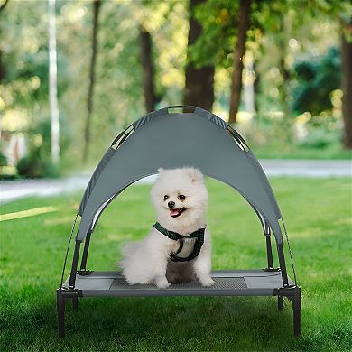 Medium Dog Bed with Steel Frame and Canopy for Outdoor Comfort