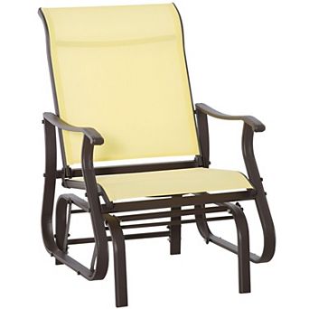 Glider Lounge Chair with Powder-Coated Steel Frame and Mesh Fabric