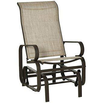 Outdoor Patio Glider Chair with Mesh Seat and Steel Frame