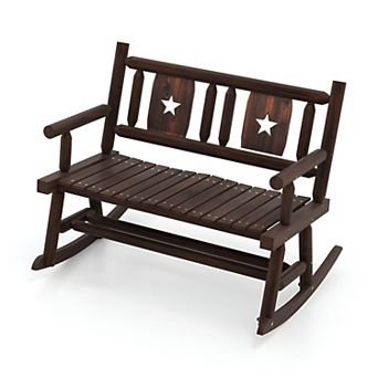 2-Person Outdoor Rocking Loveseat with Ergonomic Design