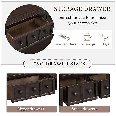 Console Table with Drawers and Shelf Entryway Sofa Table for Living Room Hallway
