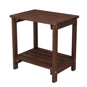 Rectangular Wood End Table with Tabletop Surface for Living Room Bedroom Guest Room