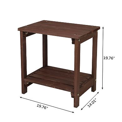 Rectangular Wood End Table with Tabletop Surface for Living Room Bedroom Guest Room