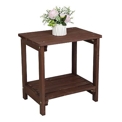 Rectangular Wood End Table with Tabletop Surface for Living Room Bedroom Guest Room