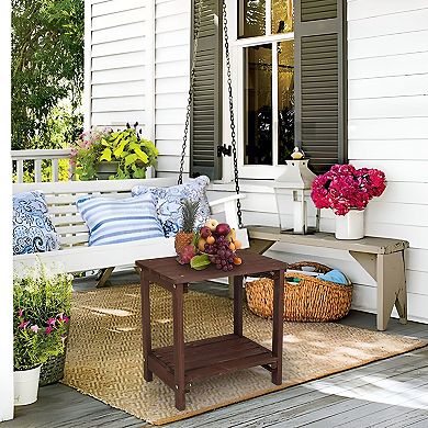 Rectangular Wood End Table with Tabletop Surface for Living Room Bedroom Guest Room