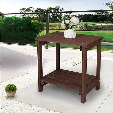 Rectangular Wood End Table with Tabletop Surface for Living Room Bedroom Guest Room