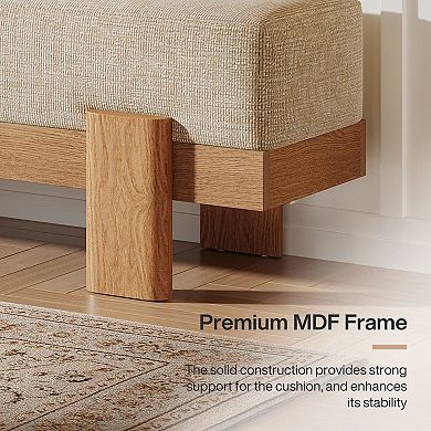 Entryway bench upholstered padded seat MDF frame bench for bedroom dining