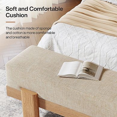 Entryway bench upholstered padded seat MDF frame bench for bedroom dining