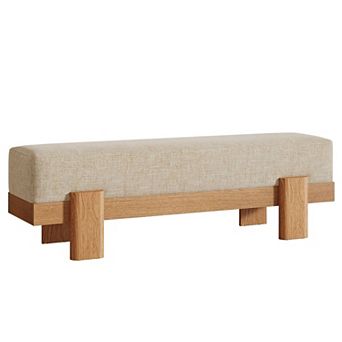 Entryway bench upholstered padded seat MDF frame bench for bedroom dining