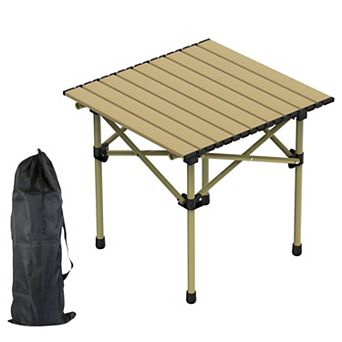 Compact Roll-Up Camping Table for 1-2 People with Carry Bag for Camping, BBQs, Backyard, or Patio
