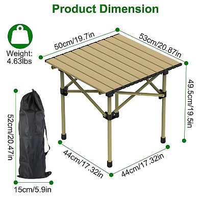 Compact Roll-Up Camping Table for 1-2 People with Carry Bag for Camping, BBQs, Backyard, or Patio