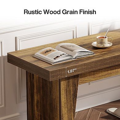 Farmhouse Style Entryway Bench Rectangular Wood Bench for Hallway Living Room and Dining Seating