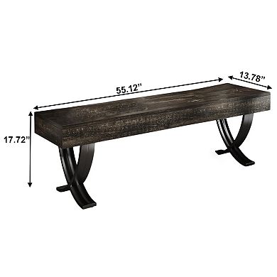 Hallway bench seat entry shoe bench MDF top metal frame storage bench