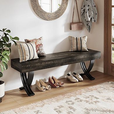 Hallway bench seat entry shoe bench MDF top metal frame storage bench