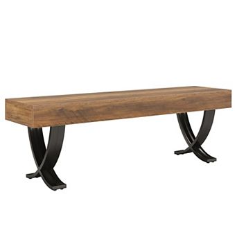 Hallway bench seat entry shoe bench MDF top metal frame storage bench