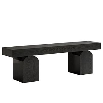 Bench for entryway hallway seating bench MDF dual arched base seat