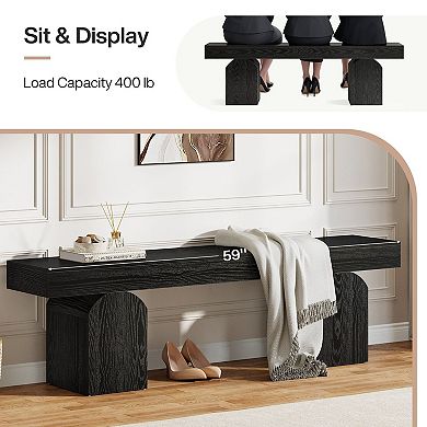 Bench for entryway hallway seating bench MDF dual arched base seat